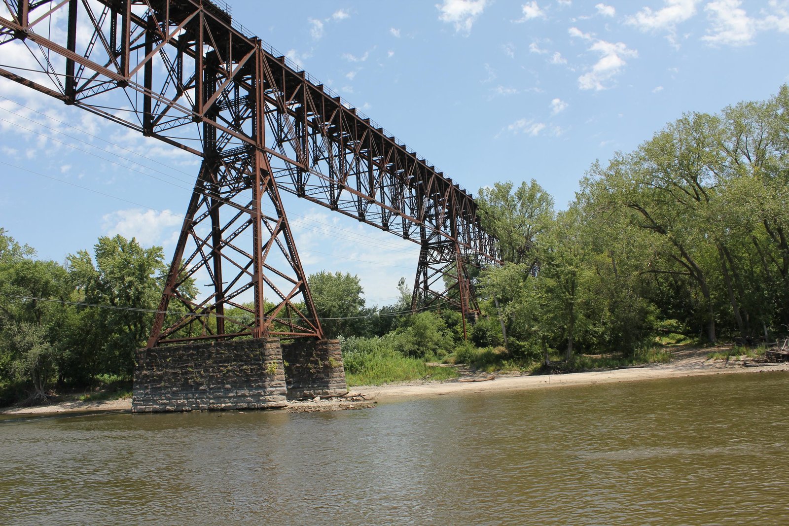 Looking east along trusses